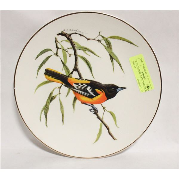 N.A. SONGBIRD PLATE- BALTIMORE ORIOLE
