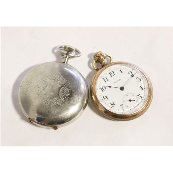 2X POCKET WATCHES ELGIN AND WALTHAM