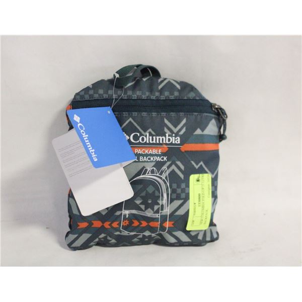 NEW COLUMBIA FOLD-UP 21 LITRE BACKPACK,