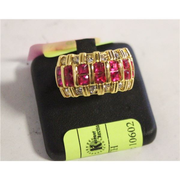 NEW SIZE 8 DRESS RING WITH FASHION ZIRCONIA