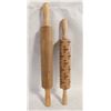Image 1 : 2 WOOD ROLLING PINS, 1 WITH CHRISTMAS