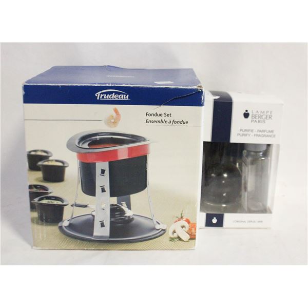 NEW TRUDEAU FONDUE SET & LAMPE BERGER