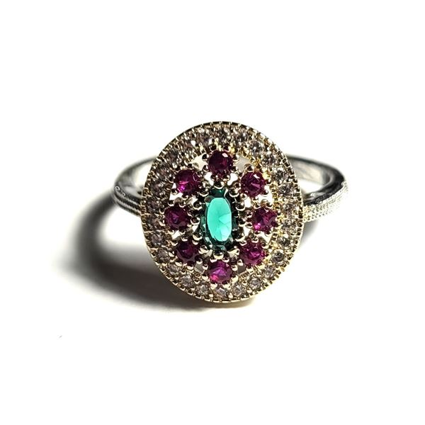 15) SILVER TONE SIZE 7 RING EMBELLISHED
