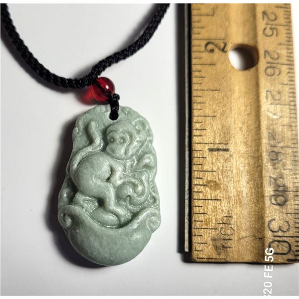 13) NATURAL STONE MONKEY PENDANT