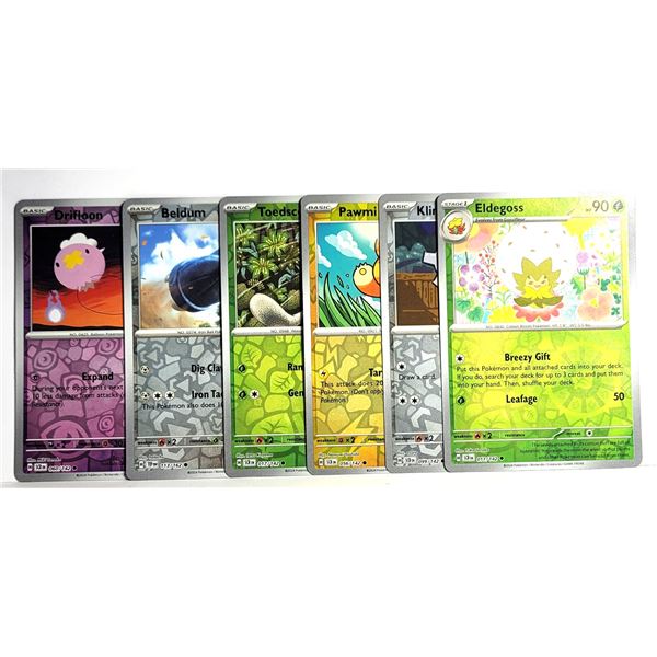 5) LOT OF 6 REVERSE HOLO POKEMON