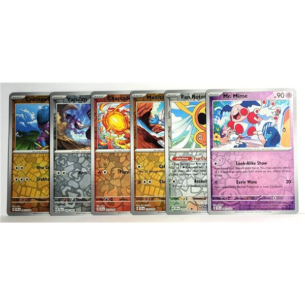 8) LOT OF 6 REVERSE HOLO POKEMON