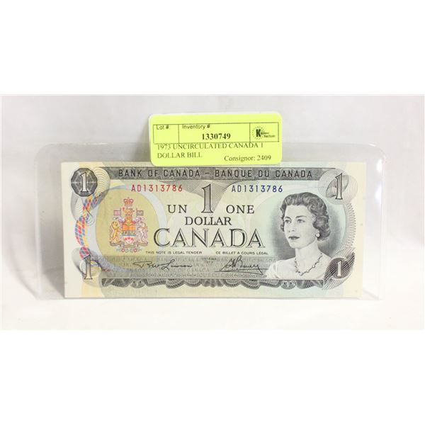 1973 UNCIRCULATED CANADA 1 DOLLAR BILL