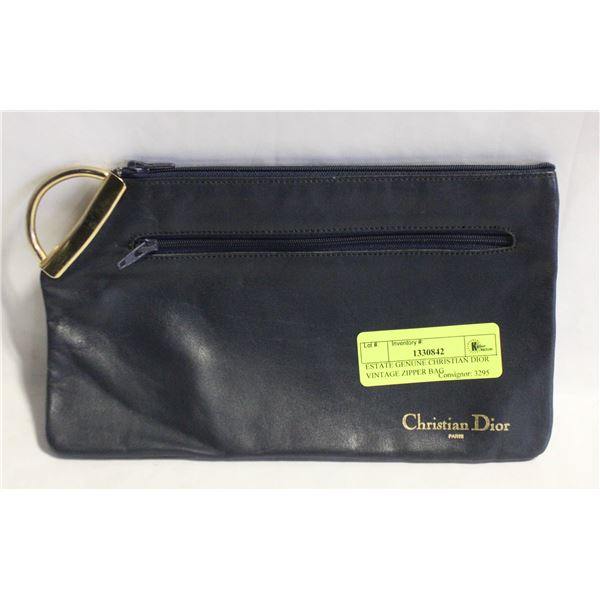 ESTATE GENUNE CHRISTIAN DIOR VINTAGE ZIPPER BAG