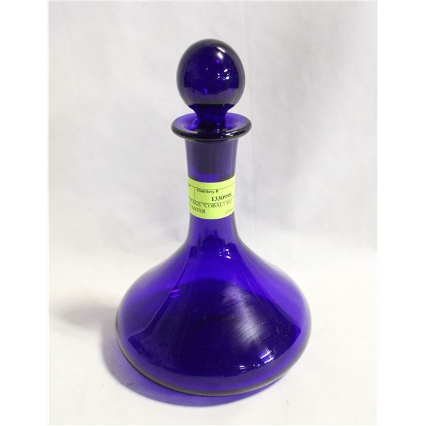VINTAGE "COBALT BLUE" GLASS DECANTER