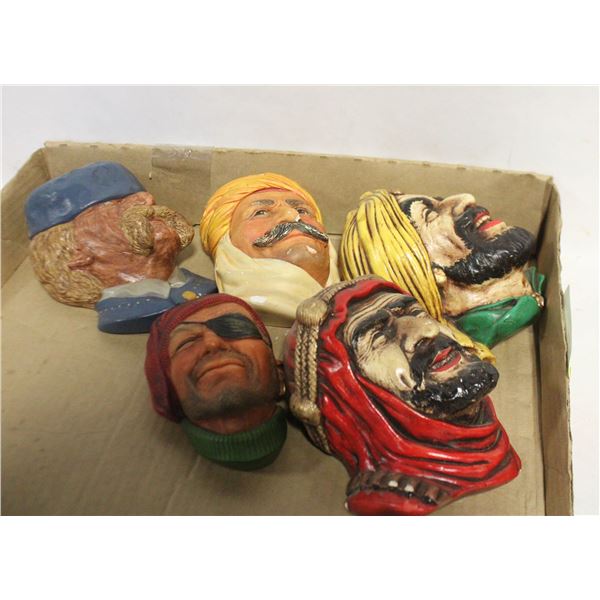 5 VINTAGE BOSSON HEADS INCLUDES MADE IN ENGLAND