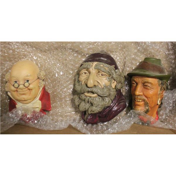 3 VINTAGE BOSSON HEADS INCLUDES MADE IN ENGLAND