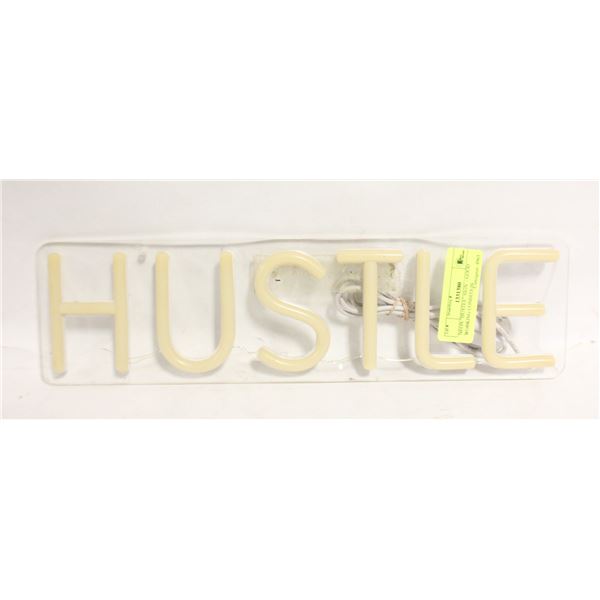 NEON "HUSTLE" SIGN  - GOOD WORKING CONDITION