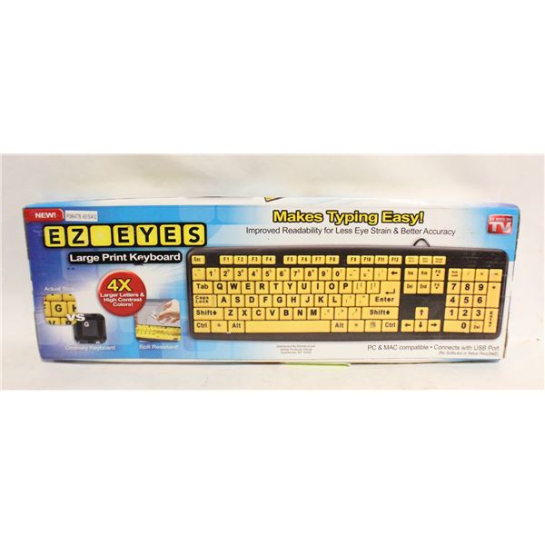 NEW SEALED EZ EYES LARGE PRINT KEYBOARD