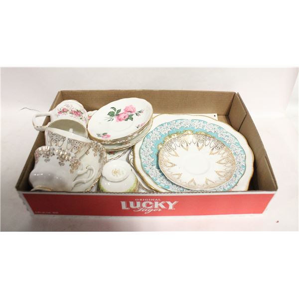 18 BONE CHINA, PLATES, SAUCERS, TEA &