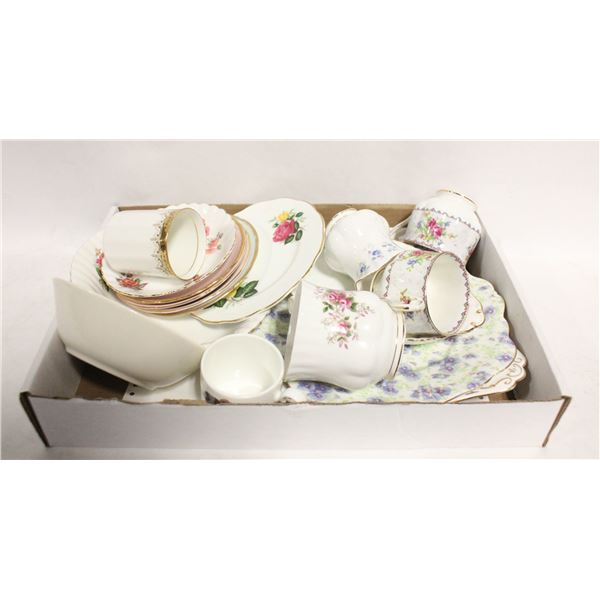 18 BONE CHINA, PLATES, SAUCERS, TEA &