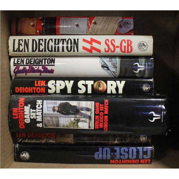 VINTAGE HARDCOVER LEN DEIGHTON BOOKS (7)