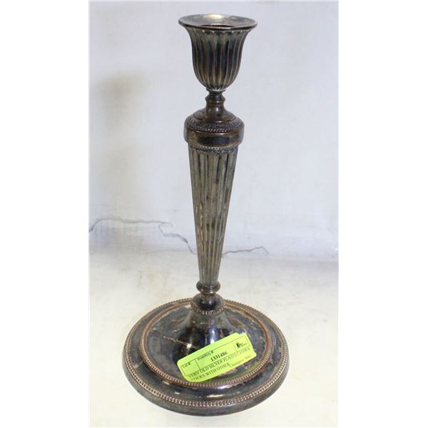 VERY OLD SILVER PLATED CANDLE STICKS WITH OTHER