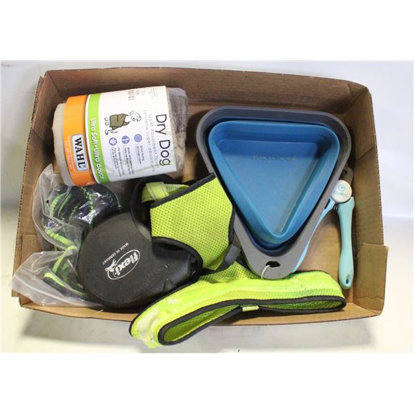 NEW DOG TOWEL/REFLECTIVE VES RETRACTABLE LEASH/
