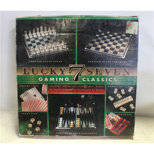 NEW LUCKY SEVEN GAMING CLASSICS GLASS BOARD