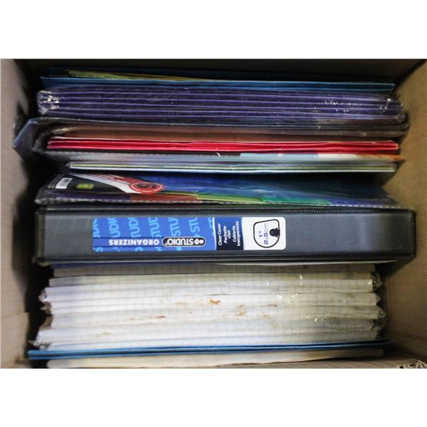 PKG OF NEW STATIONARY/BINDERS AND RELATED ITEMS