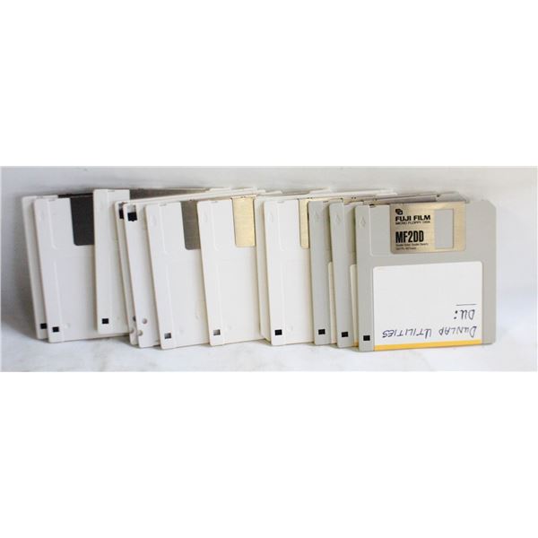 WHITE & GREY FLOPPY DISKS 12 PIECES