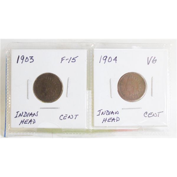 1903 & 1904 INDIAN HEAD CENTS