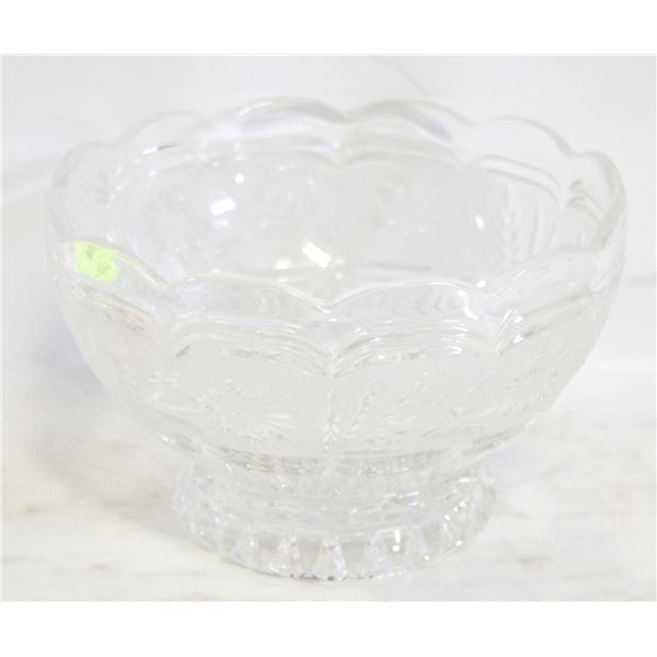 TWO PRESSED-GLASS SERVING BOWLS