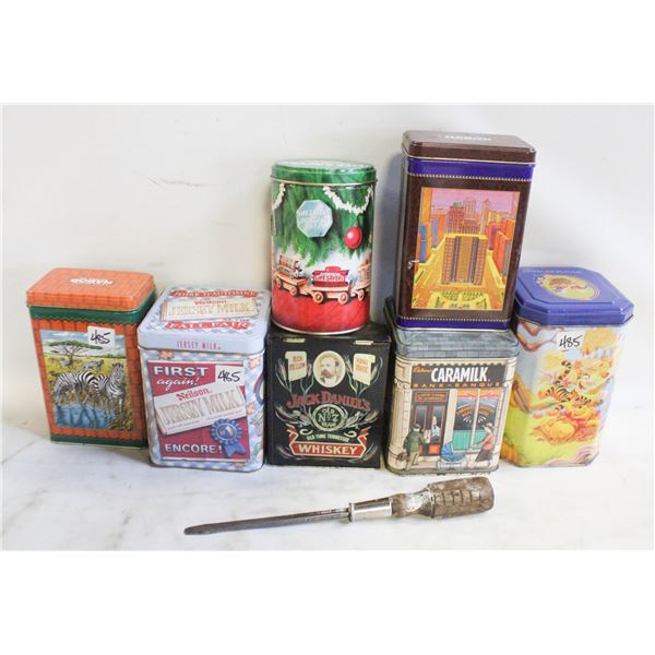 LOT TIN CANNISTERS