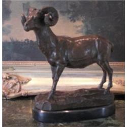 BARYE "BIG HORN SHEEP" BRONZE SCULPTURE