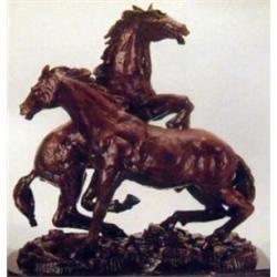 CASTANO "FIGHTING STALLIONS" BRONZE SCULPTURE