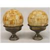 Image 1 : Pair Bone Tiled Orbs on Silver Stands