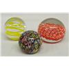Image 1 : Three Glass Paperweights Murano Milleflorie