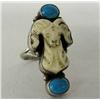 Image 1 : Navajo Silver Turquoise Ram's Head Ring