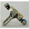 Image 2 : Navajo Silver Turquoise Ram's Head Ring