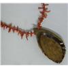 Image 2 : Coral Necklace With Carved Shell Pendant