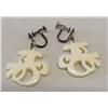 Image 2 : Six pr.Carved Ivory Screw back Earrings