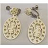 Image 3 : Six pr.Carved Ivory Screw back Earrings