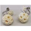 Image 4 : Six pr.Carved Ivory Screw back Earrings