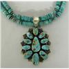 Image 2 : Navajo Turquoise & Sterling Necklace w/Pendant