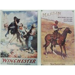 Two Western Firearms Tin Signs