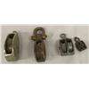 Image 1 : 4 Antique Metal Pulleys