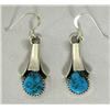 Image 1 : Navajo Sterling Turquoise Squash Blossom Earrings
