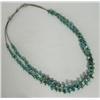Image 1 : Navajo Two Strand Silver Turquoise Nugget Necklace