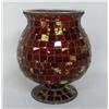 Image 1 : Ruby Glass Tiled Vase