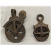 Image 1 : Two Vintage Metal Pulleys