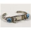 Image 2 : Navajo Silver and Turquoise Watchband