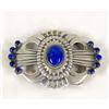 Image 1 : Navajo Sterling Lapis Buckle By Buffalo Dancer