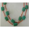 Image 2 : Navajo Turquoise Coral 2 Strand Necklace