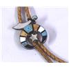 Image 2 : Turquoise MOP Jet Shriner's Bolo Tie