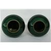 Image 2 : Pair Green Irridescent Enamelware Vases
